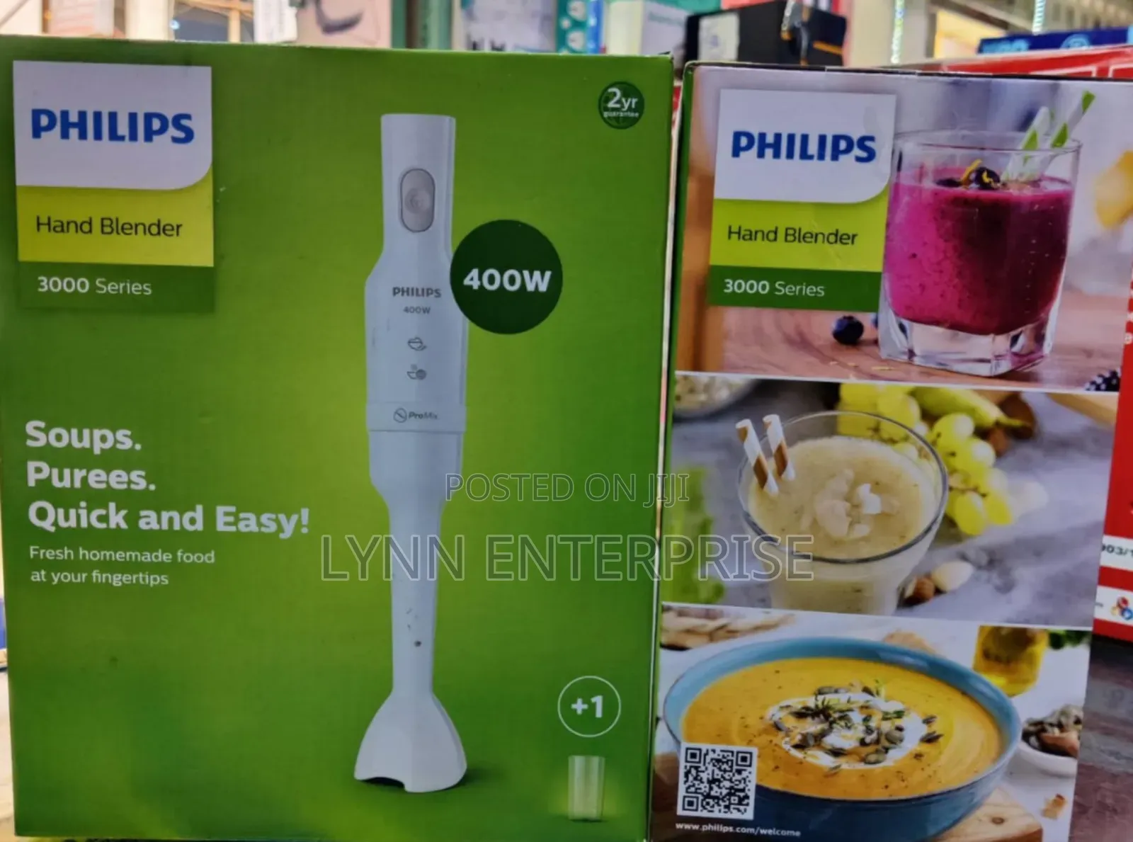 *Philips Hand Blender 400w +Glass