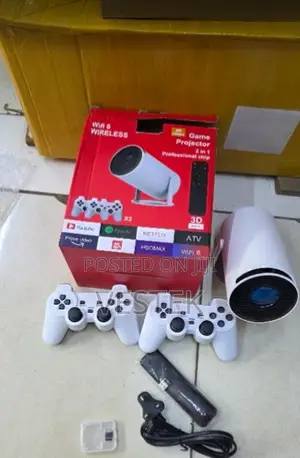 Hy300 2in1 Android 11 Projector With 2 Wireless Game Controllers.