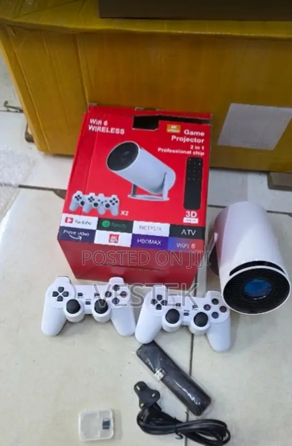 Hy300 2in1 Android 11 Projector With 2 Wireless Game Controllers.
