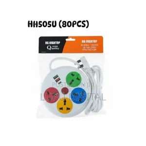 Round Extensioncord With 4 Sockets Outletsfeaturing a Surge Protector,