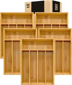 5 Slot Bamboo Cutlery Organizer Now Available
