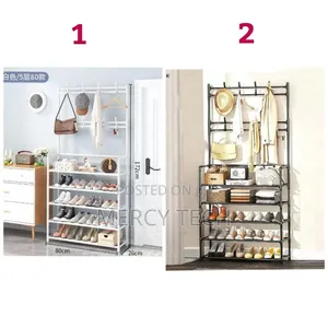 Multifunctional 5 Tier Shoe Rack Organizer + Simple Floor Coat Hat