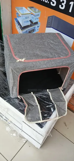 Foldable Zipped Fabric Storage Box – Dustproof Wardrobe Organizer
