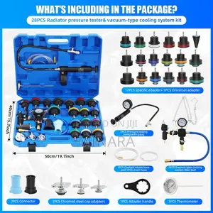 28 Pcs, Radiator Pressure Tester, Vacuum Type Cooling System Kit