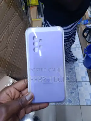 Lavender-Colored Liquid Silicone Case for Samsung Galaxy A73 5g.