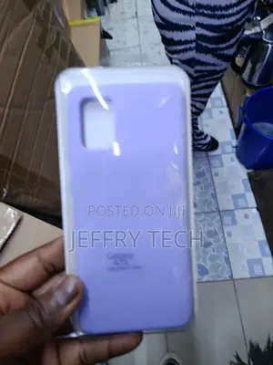 Purple Silicone Case Designed for a Samsung Galaxy A71 Smartphone