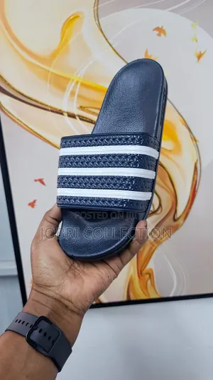 Navy Blue Adidas Rubber Slides