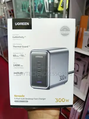 This Is a Ugreen Nexode 300w 5-Port Gan Desktop Fast Charger.