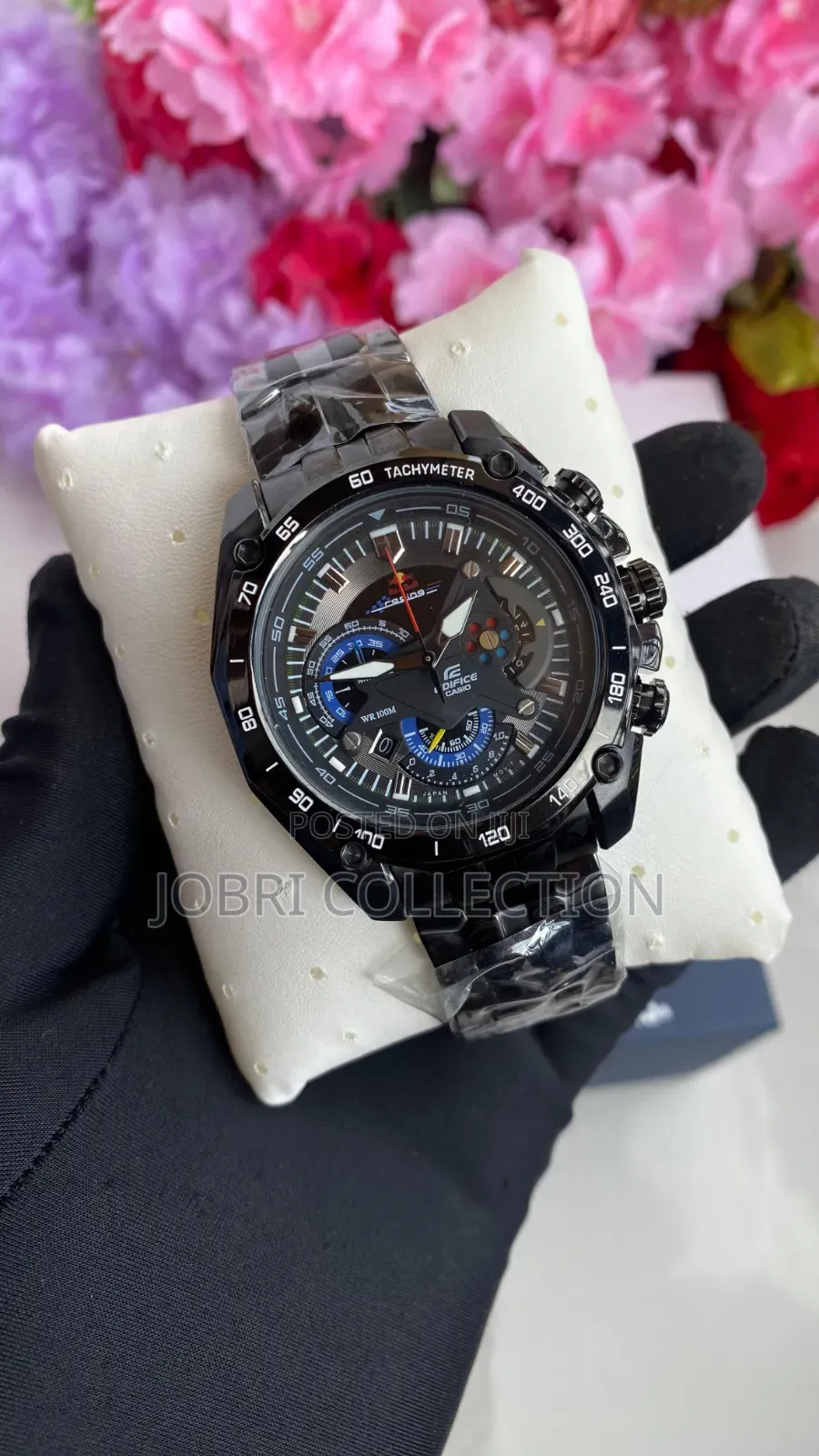 Black Strap Casio Edifice Chronograph Wrist Watch
