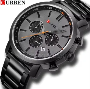 Curren Full Chronograph Black Wrist Watch