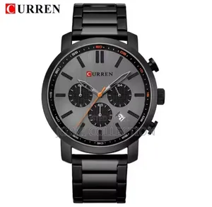 Curren Full Chronograph Black Wrist Watch