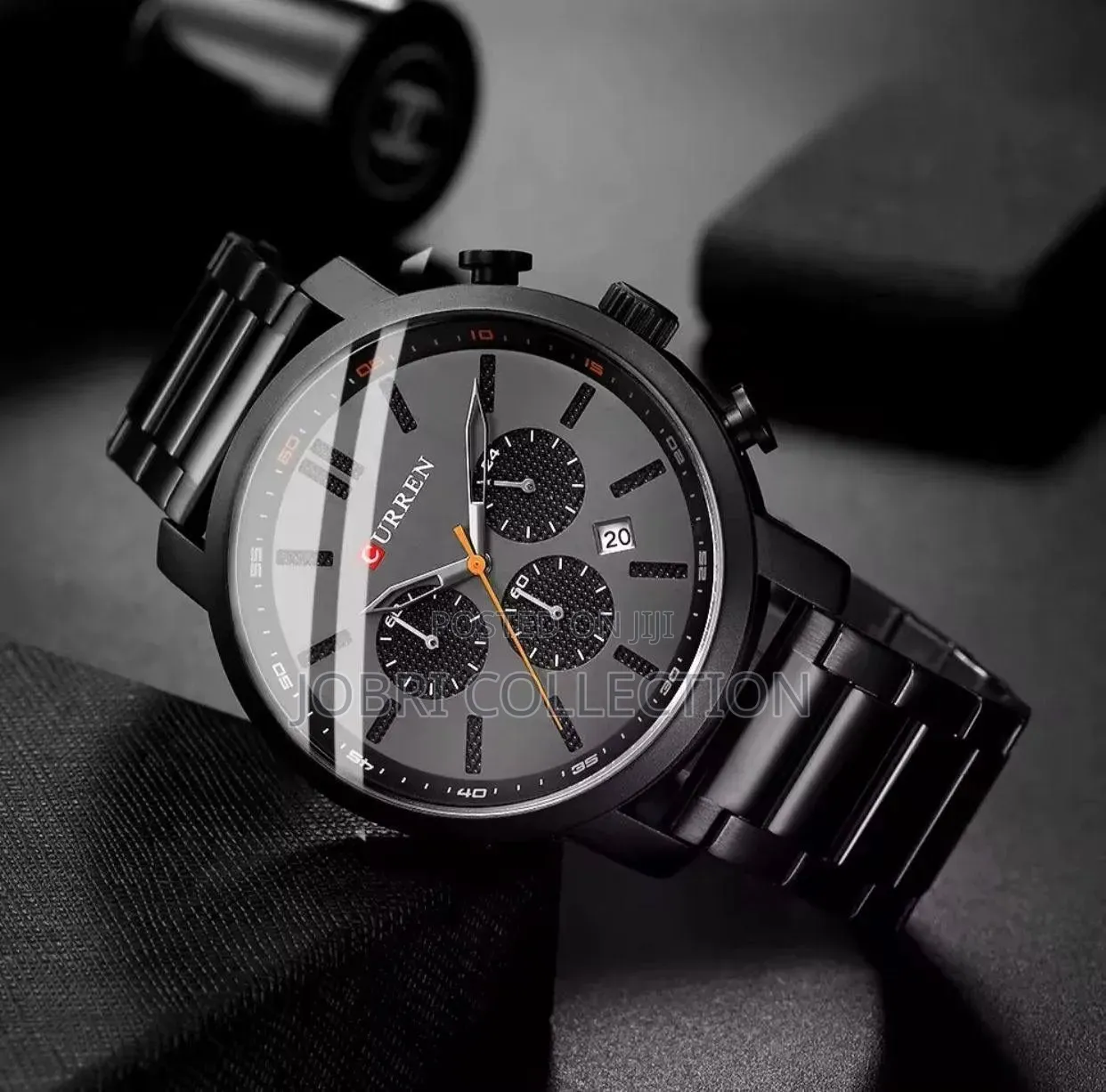 Curren Full Chronograph Black Wrist Watch