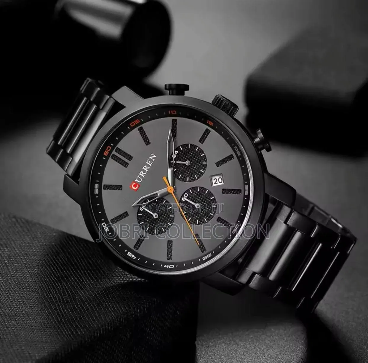 Curren Full Chronograph Black Wrist Watch