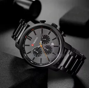 Curren Full Chronograph Black Wrist Watch