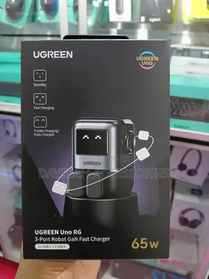 The Ugreen Uno Robot 65w Gan Charger.