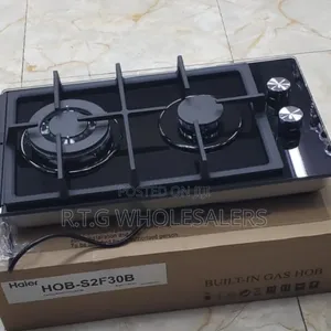Haier Inbuilt 2-Gas Burner Hob – Tempered Glass Cooker