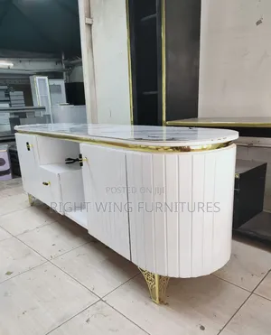Marble Tv Stands With Golden Finish