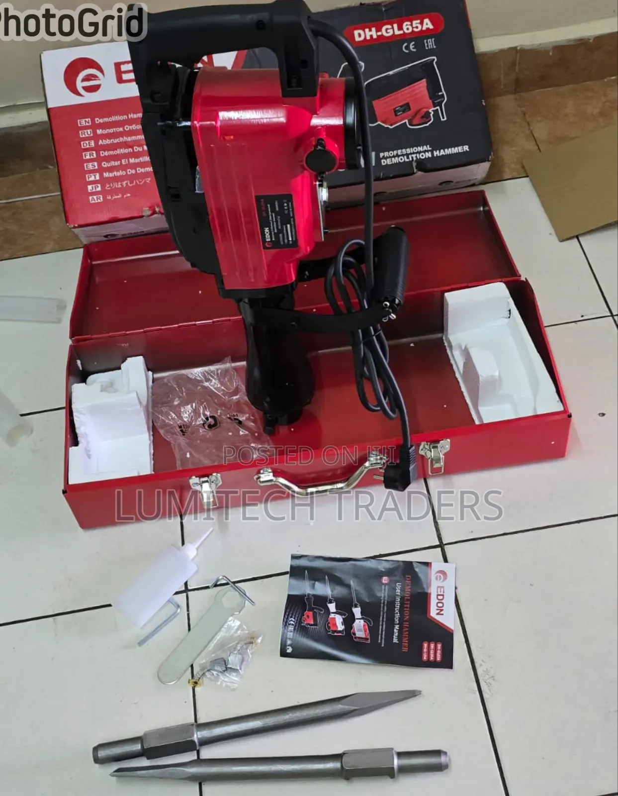 Edon 1800w Heavy Duty Demolition Breaker With Bits