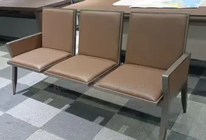 Office Bench; 3 -Link Brown Heavy Duty Reception Bench