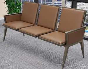 Office Bench; 3 -Link Brown Heavy Duty Reception Bench