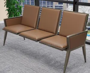 Office Bench; 3 -Link Brown Heavy Duty Reception Bench
