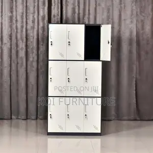 Office Cabinet; Nine Lockers Ergonomic Office Cabinet