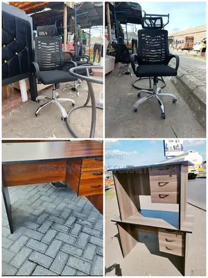 Office Chair and Adjustable Desk Jk