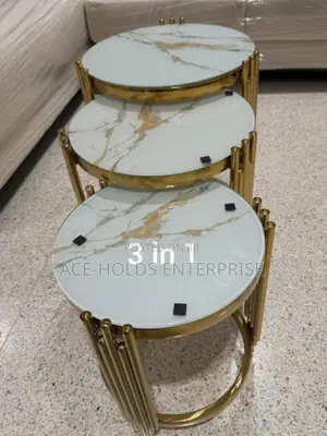 3 in 1 Executive Pure Marble Stone Coffee Table