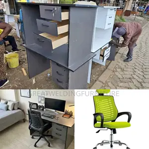 Green Headrest Office Chair and Vintage Chairs Jky