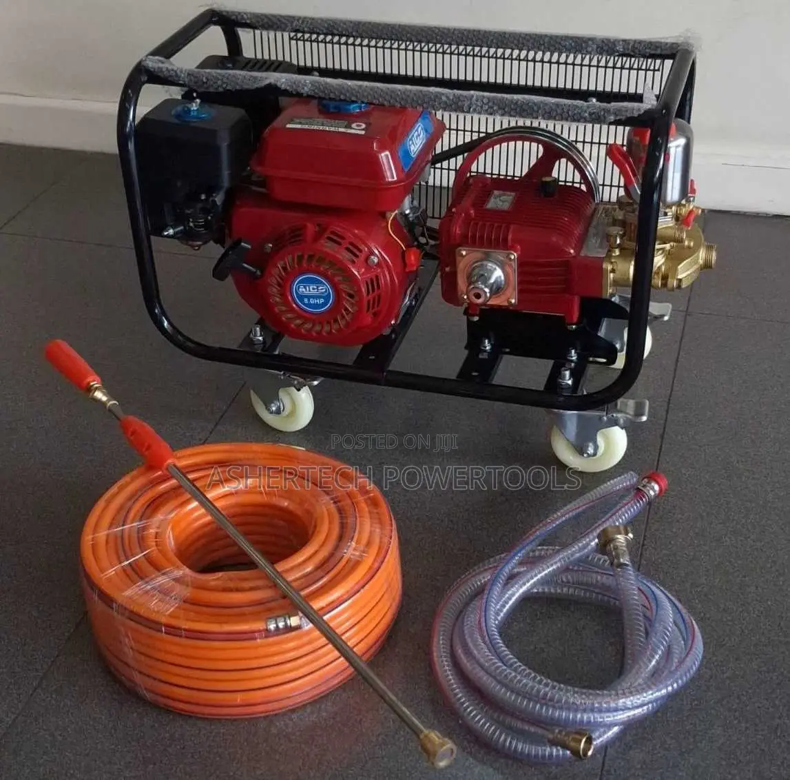 Aico Japan Trolley Sprayer Petrol 8hp Engine With Hose Pipe