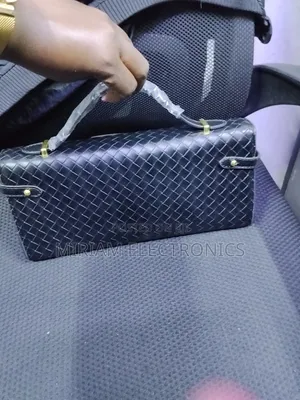 Black Leather Clutch Bag