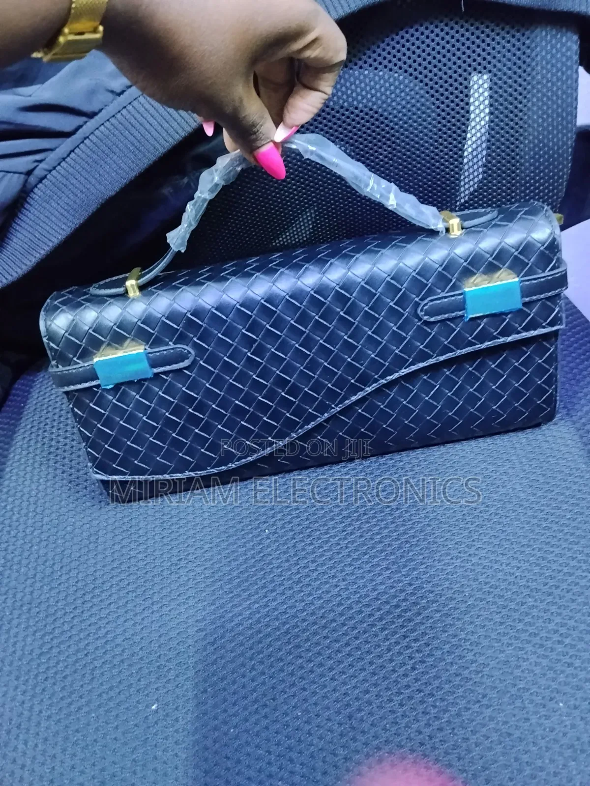 Black Leather Clutch Bag