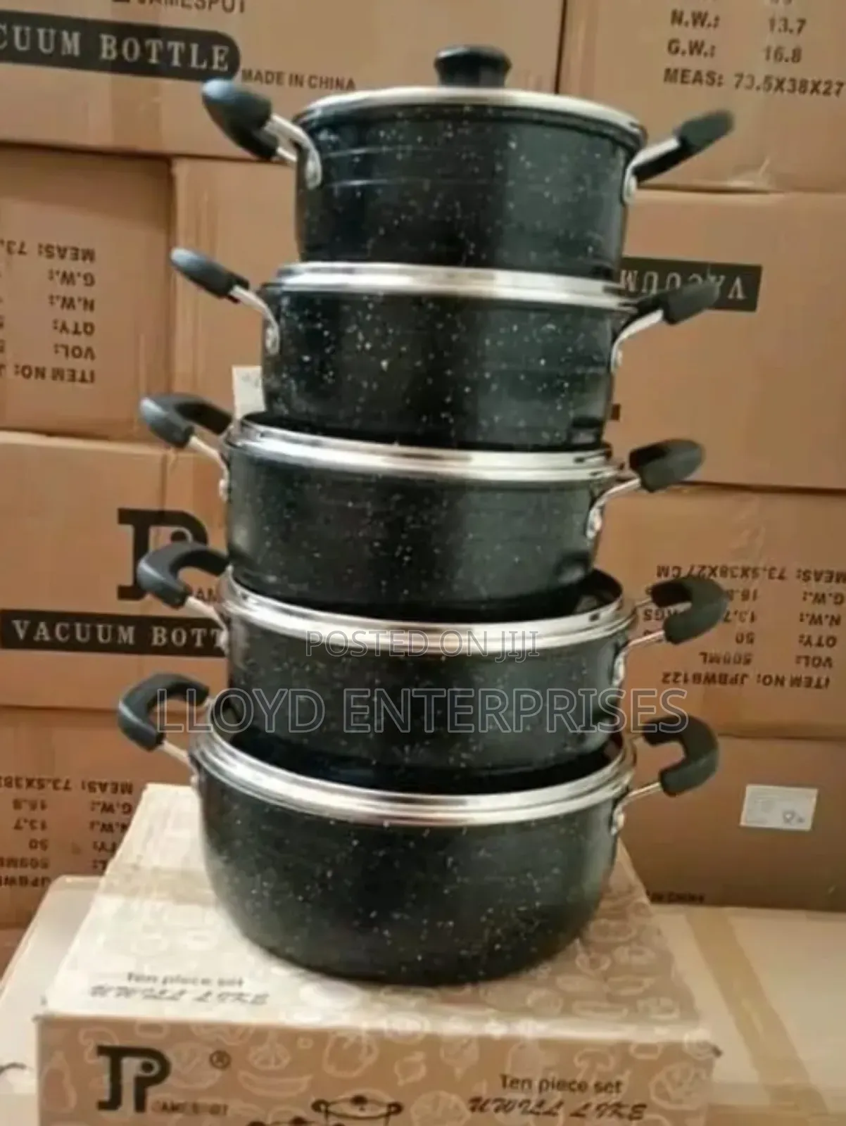 10pcs Jp Non Stick Black Cookware