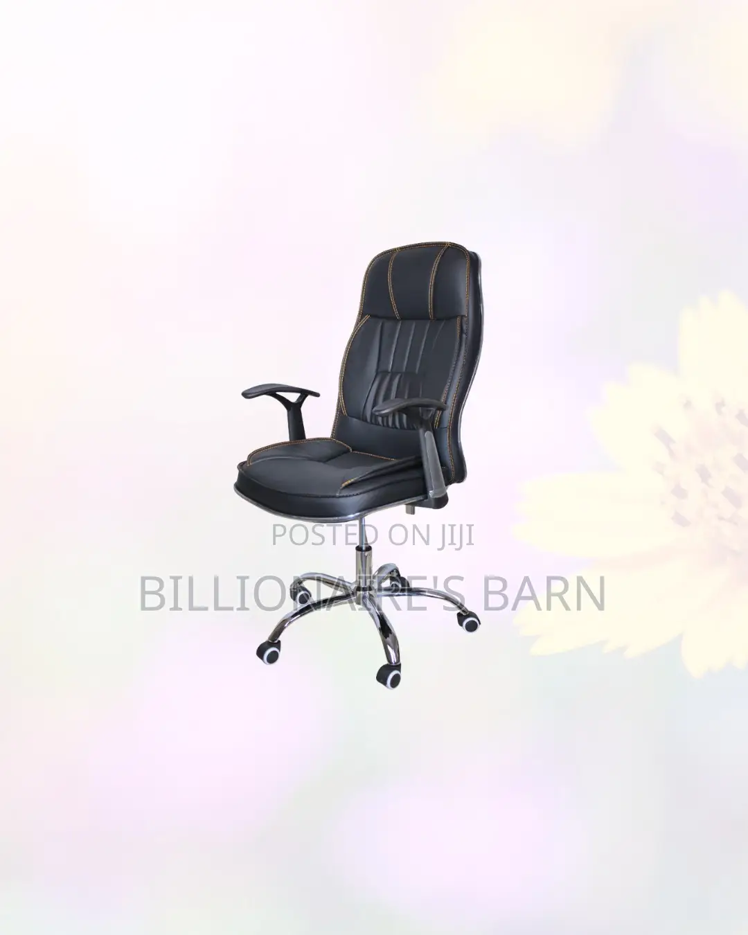 Executive Leather Office Chair High Back Padded Armrests -Adjustable