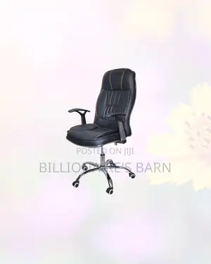 Executive Leather Office Chair High Back Padded Armrests -Adjustable
