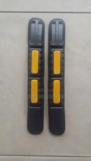 2pc Front/Rear Bumper Scratch Protector With Yellow Reflectors Sticke