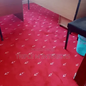 Smart Office Flooring Carpet With Red Design Elements