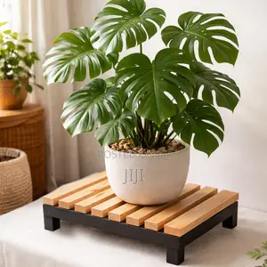 Modern Cypress Wood Plant Stand 30x30cm