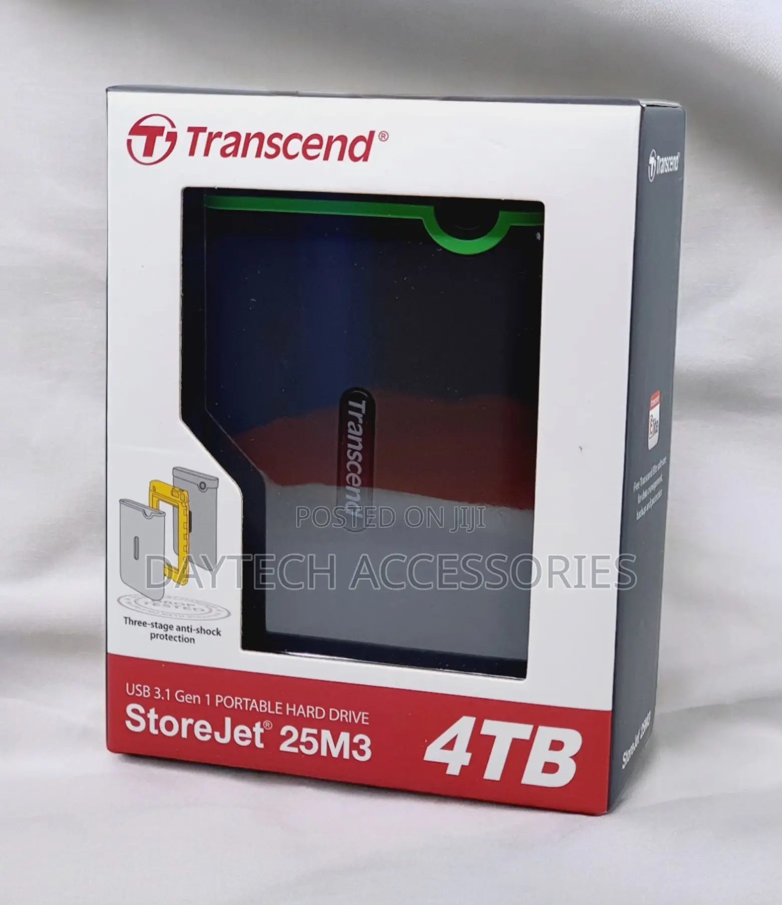 Transcend Storejet 25m3 Hard Disk 4tb USB 3.1 External Hard Drive.