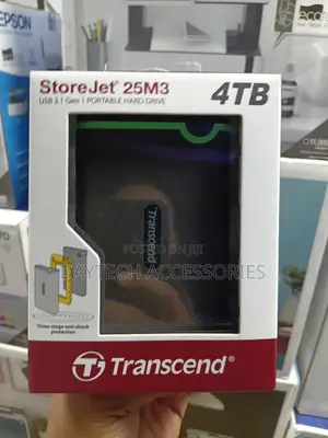 Transcend Storejet 25m3 Hard Disk 4tb USB 3.1 External Hard Drive.