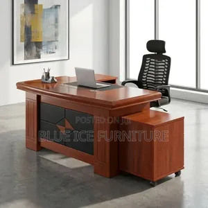 Complete Executive Office Desk With Swivel Headrest Chair