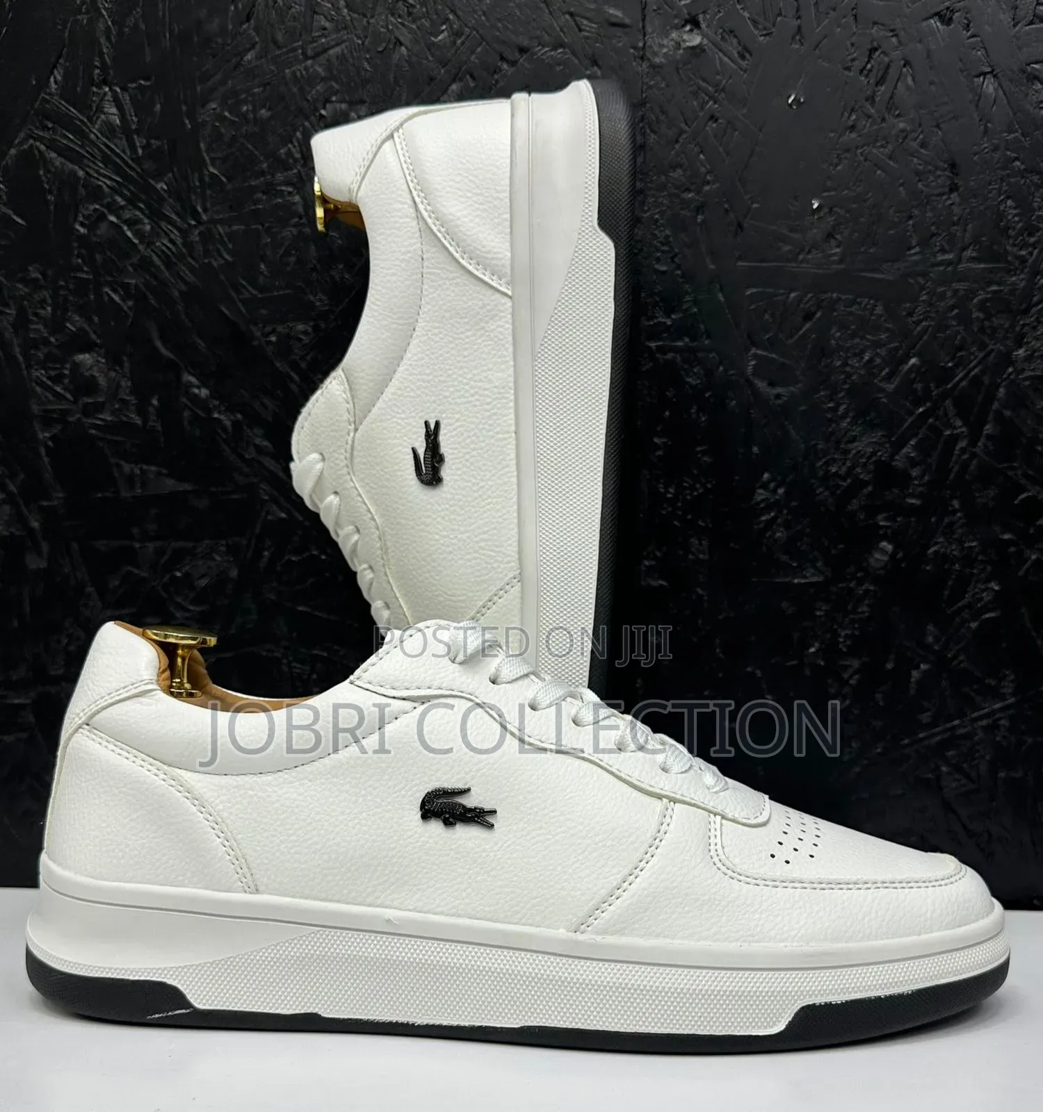 High Quality Blue and White Lacoste Leather Casual Sneakers