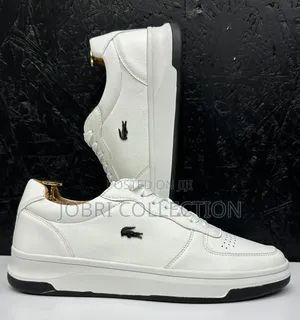 High Quality Blue and White Lacoste Leather Casual Sneakers
