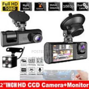 Driving Recorder 3 Lens Car Black Box Dash Cam Hd 1080p