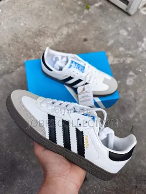 Black and White Adidas Samba Single Sole Sneakers