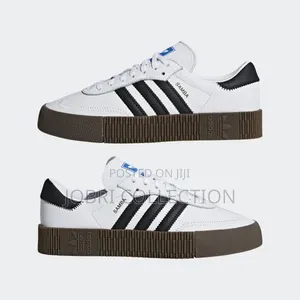Black and White Adidas Sambarose Double Sole Sneakers