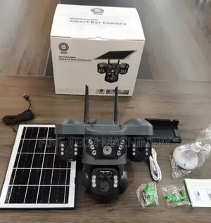 Triple-Lens Solar-Powered Security Camera