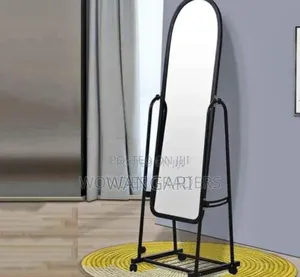 Color Black Dressing Mirror With Wheel