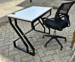 Quality Metallic Frame and MDF White Top Study Table