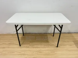 White Classic Rectangular Folderable Table